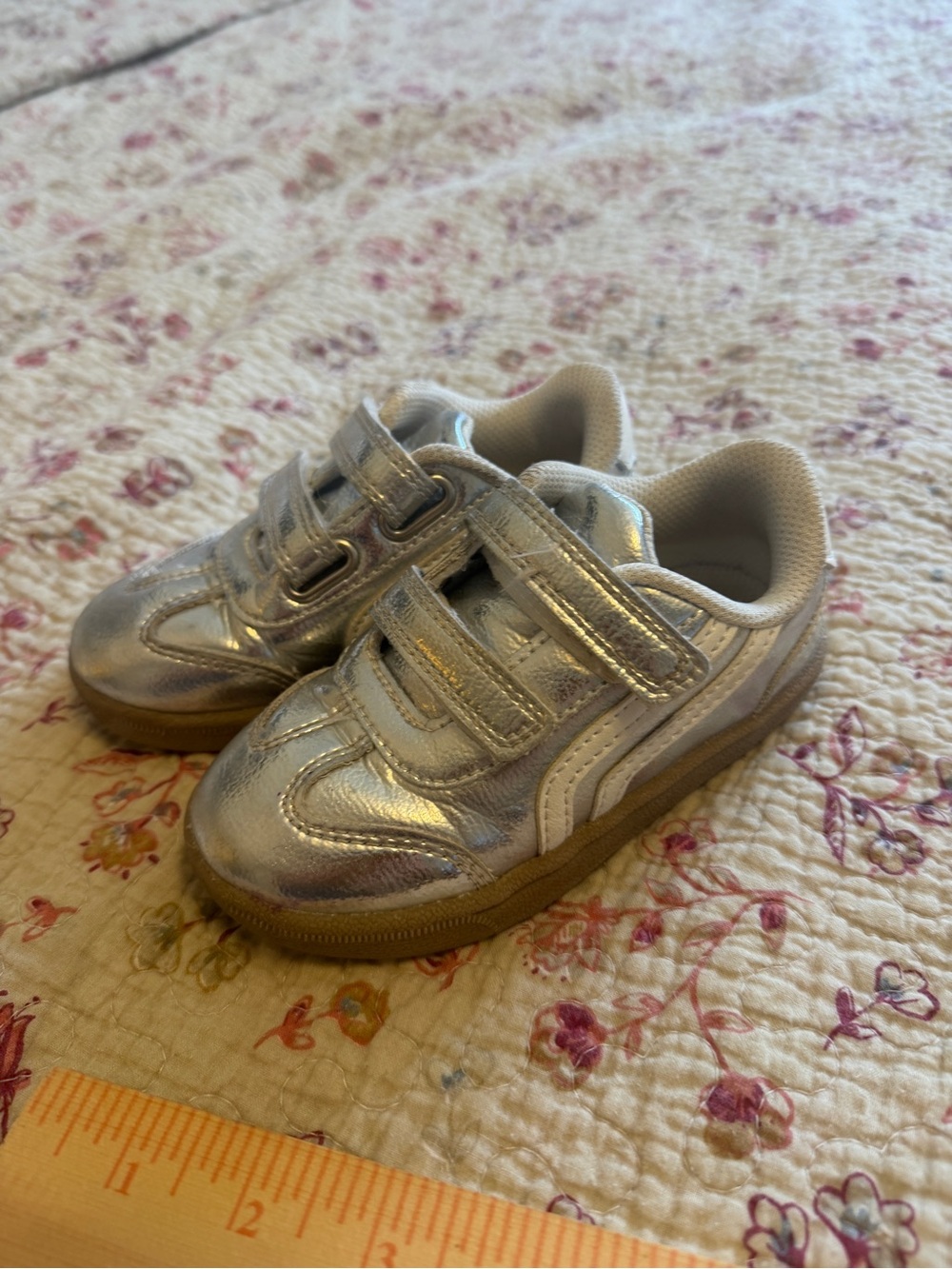 Cat & Jack Silver Metallic Velcro Sneakers for Kids